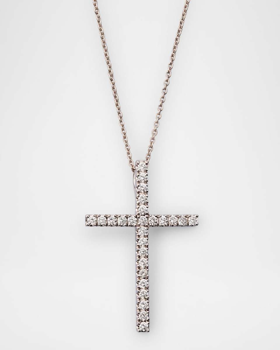 Talisman 18K White Gold Diamond Cross Pendant