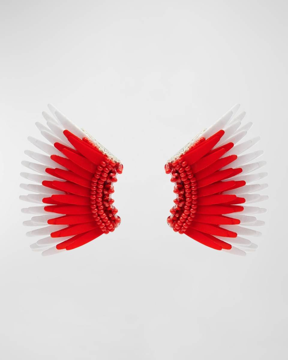 Mini Madeline Gameday Earrings, Red/White