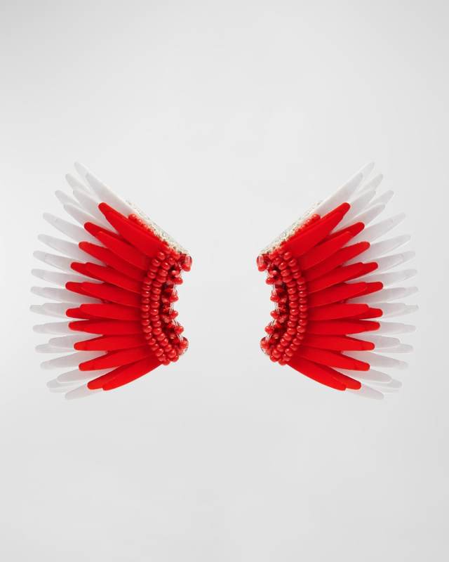 Mini Madeline Gameday Earrings, Red/White