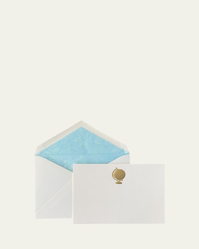 Globe Stationery Set, 12 Cards & Envelopes