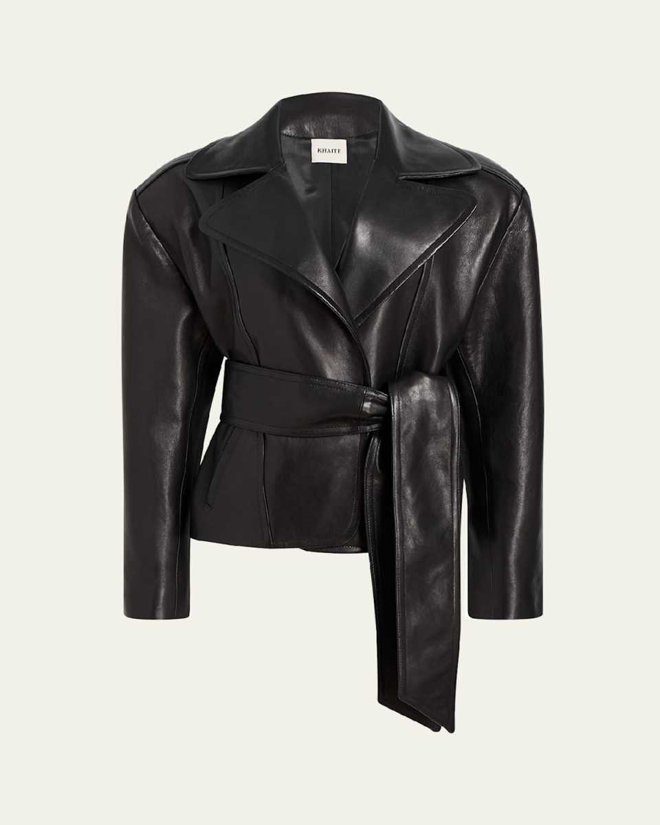 Dolores Belted Leather Jacket