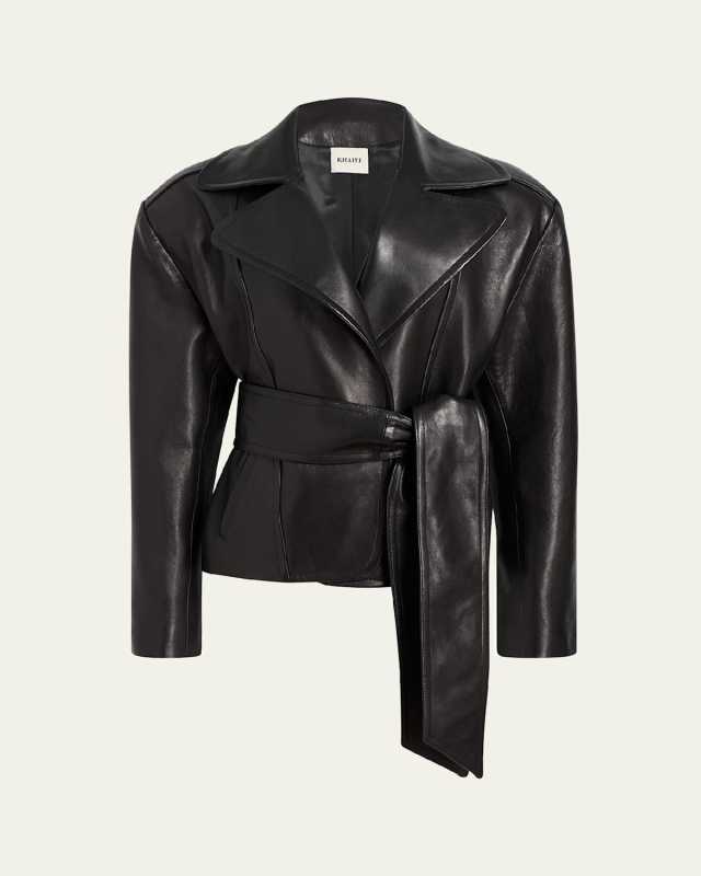 Dolores Belted Leather Jacket