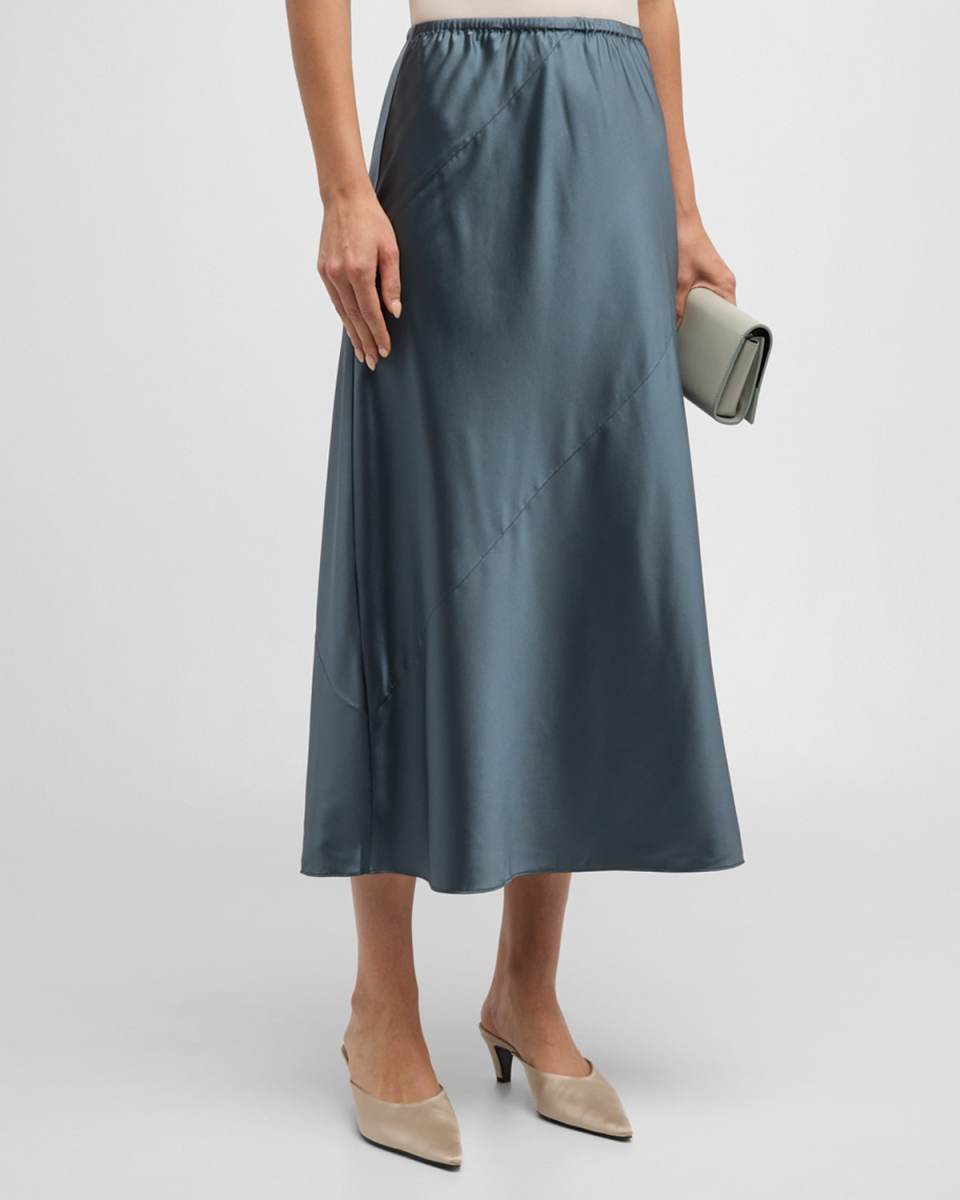 Petite Stretch Silk Charmeuse Easy Shirt
