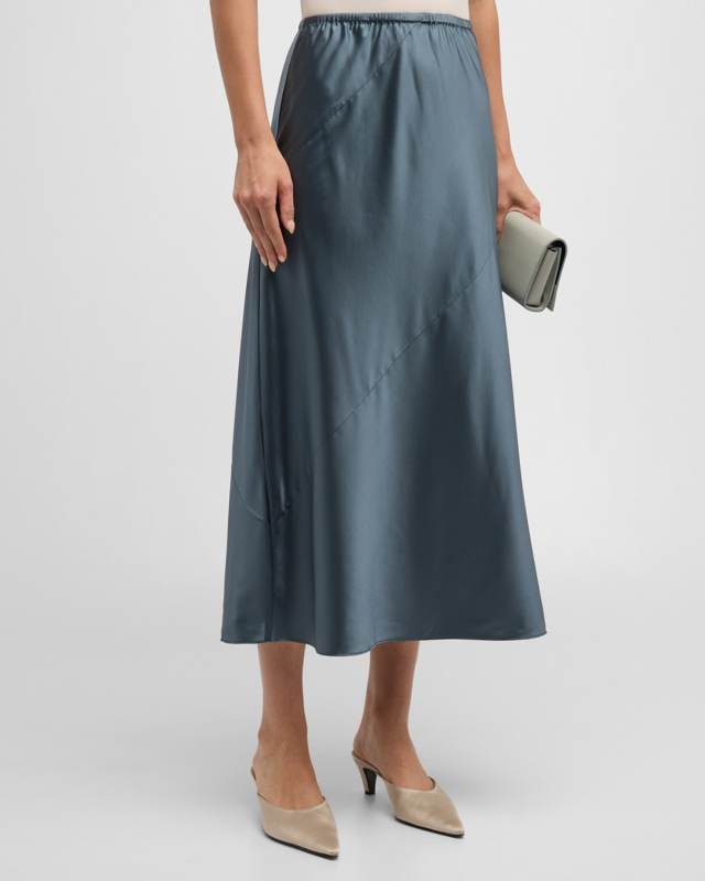 Petite Stretch Silk Charmeuse Easy Shirt