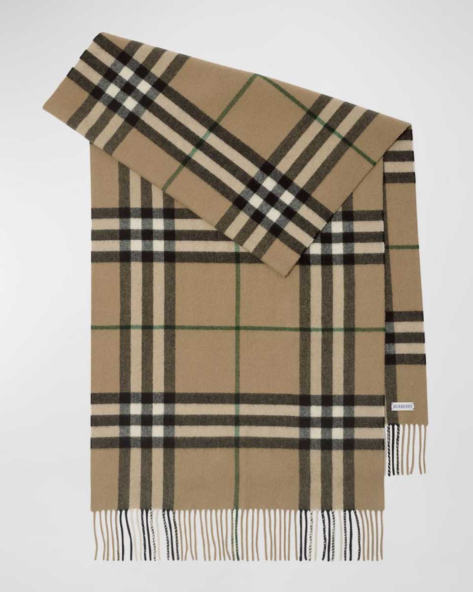 Washed Check Cashmere Scarf
