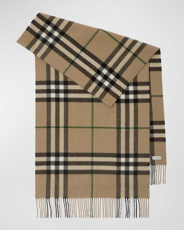 Washed Check Cashmere Scarf