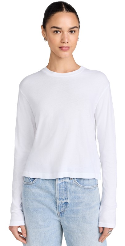 Citizens of Humanity Sabine Cropped Long Sleeve Top White