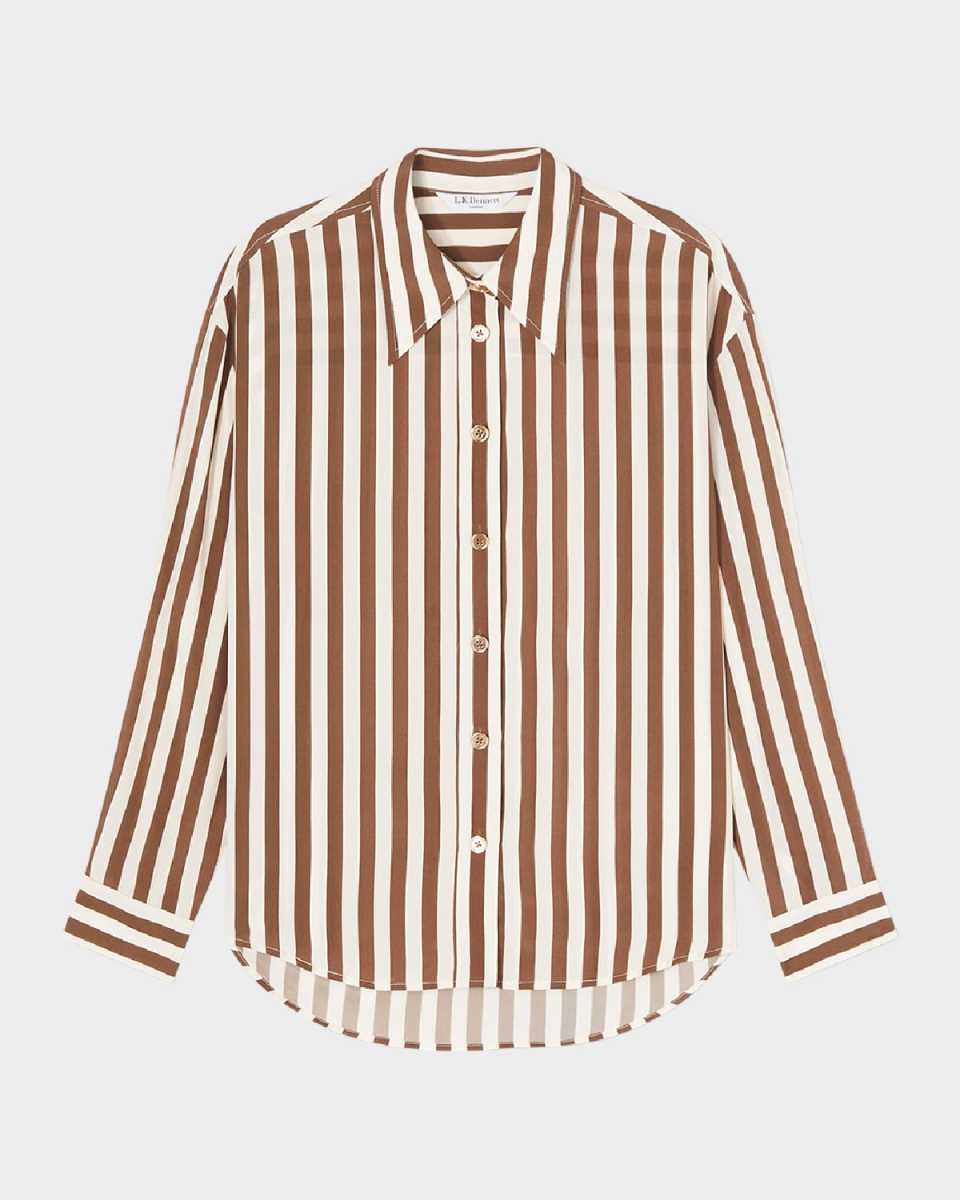 Blythe Striped Button-Down Blouse
