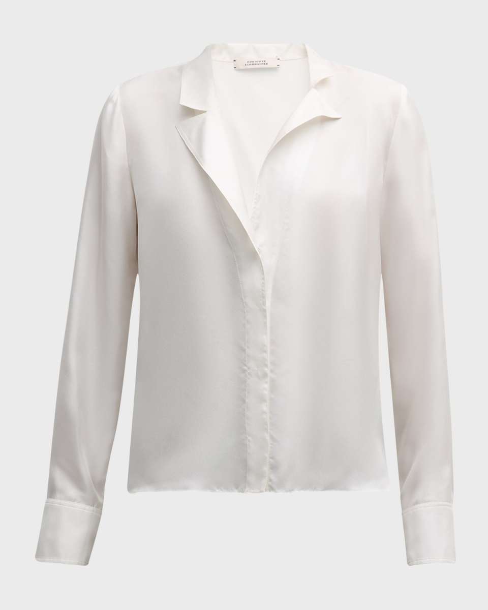 Trench It Up II Button-Down Silk Blouse