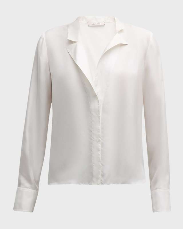Trench It Up II Button-Down Silk Blouse