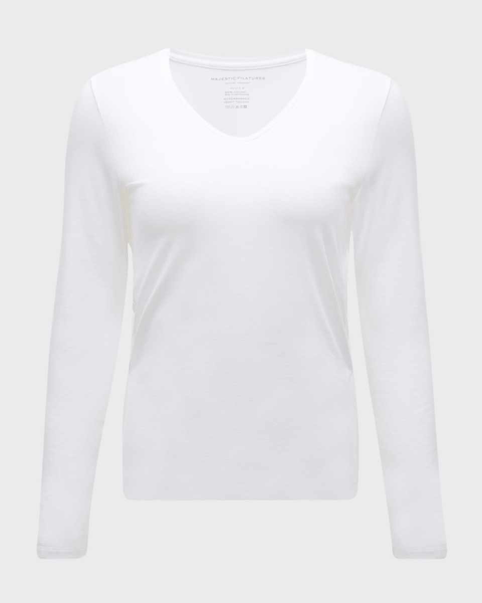 Soft Touch Long-Sleeve V-Neck Tee