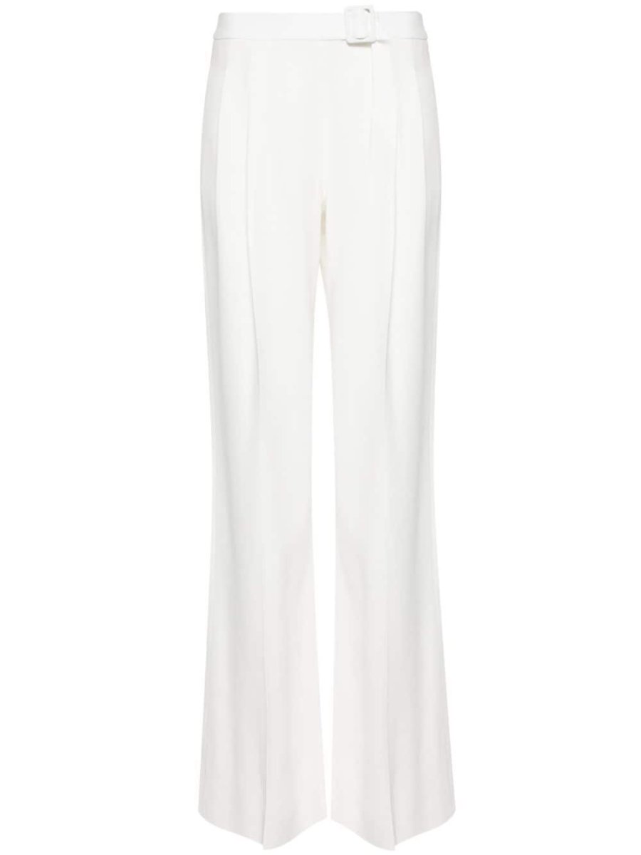 belted waist tailored trousers