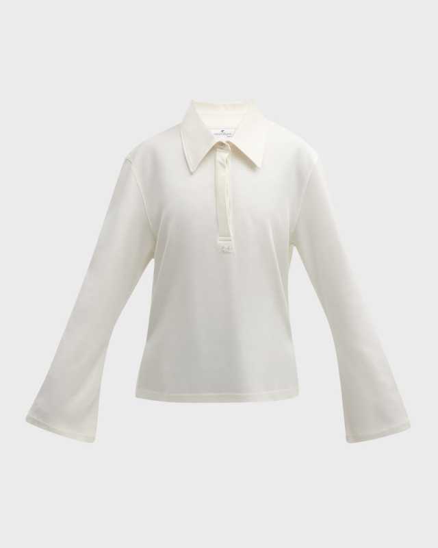 Long-Sleeve Cotton Polo Shirt