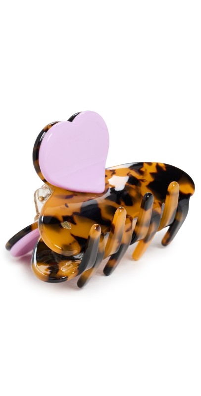 Alison Lou Medium Heart Clip Tortoise/Plum