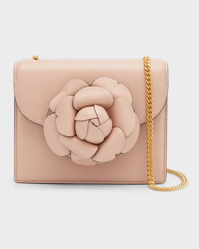 Mini Flower Napa Leather Chain Crossbody Bag