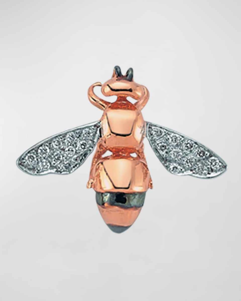 Bee Stud Earring with Diamonds, Single