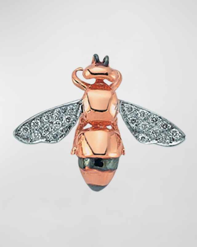 Bee Stud Earring with Diamonds, Single