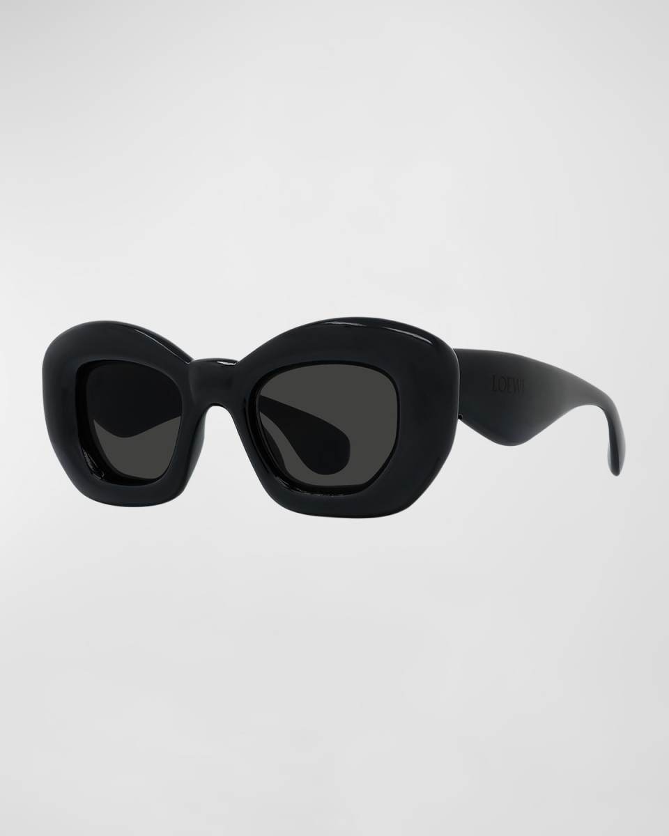 Inflated Monochrome Acetate Butterfly Sunglasses