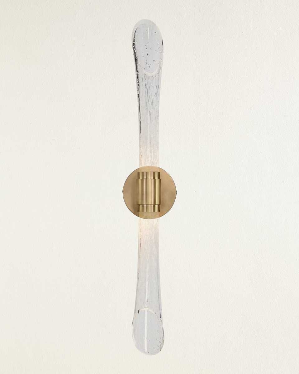 Rhapsody Fluted Seeded Glass Wall Sconce, 26"