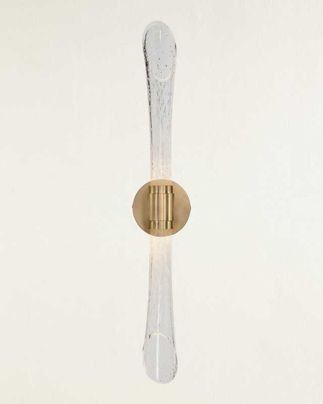 Rhapsody Fluted Seeded Glass Wall Sconce, 26"
