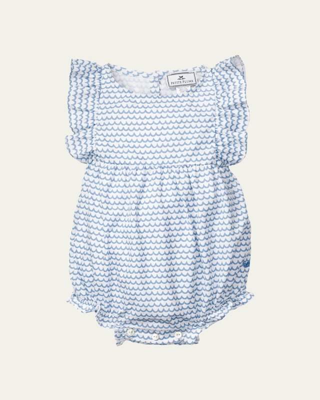 Girl's La Mer Bubble Ruffle Romper, Size Newborn-24