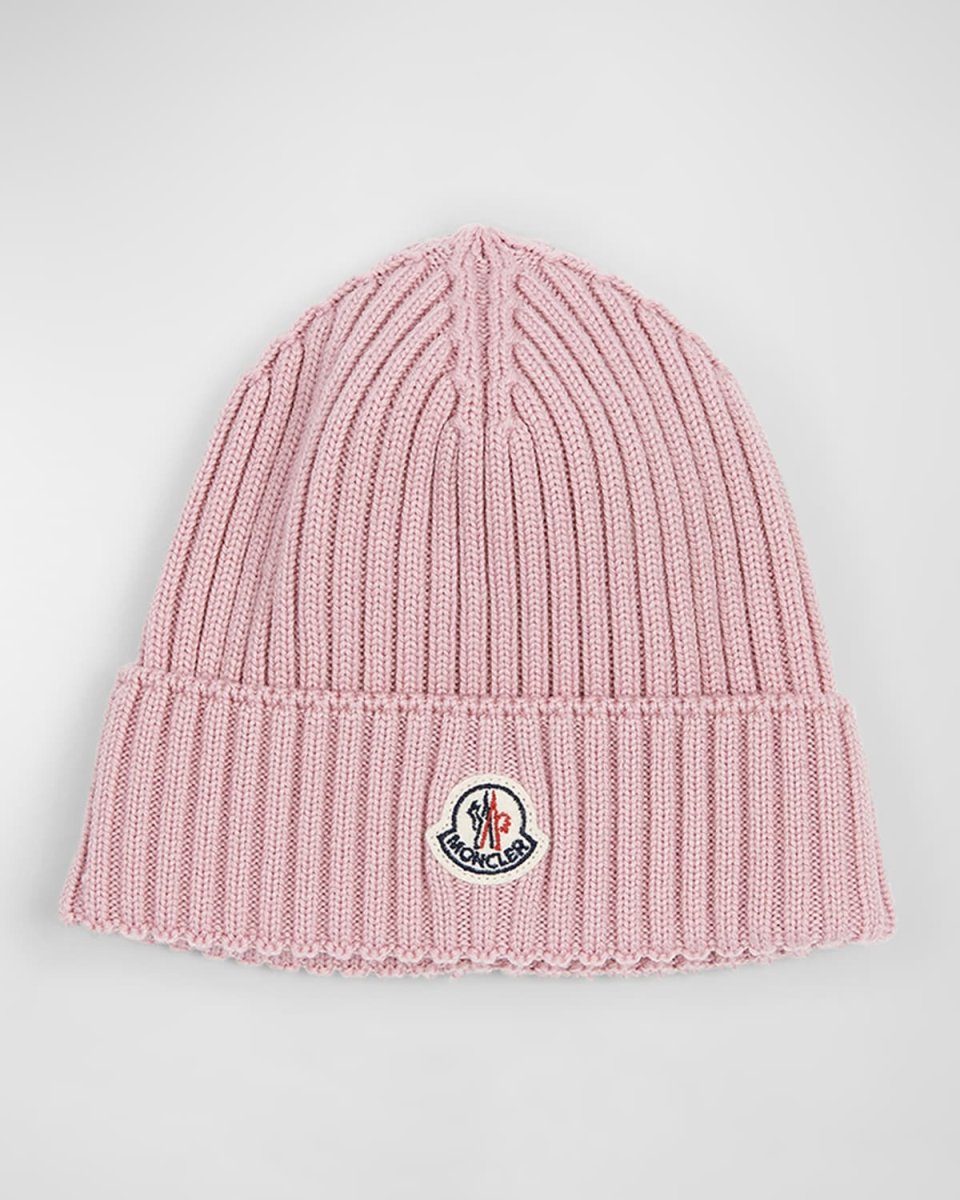 Rib knit beanie w Moncler patch