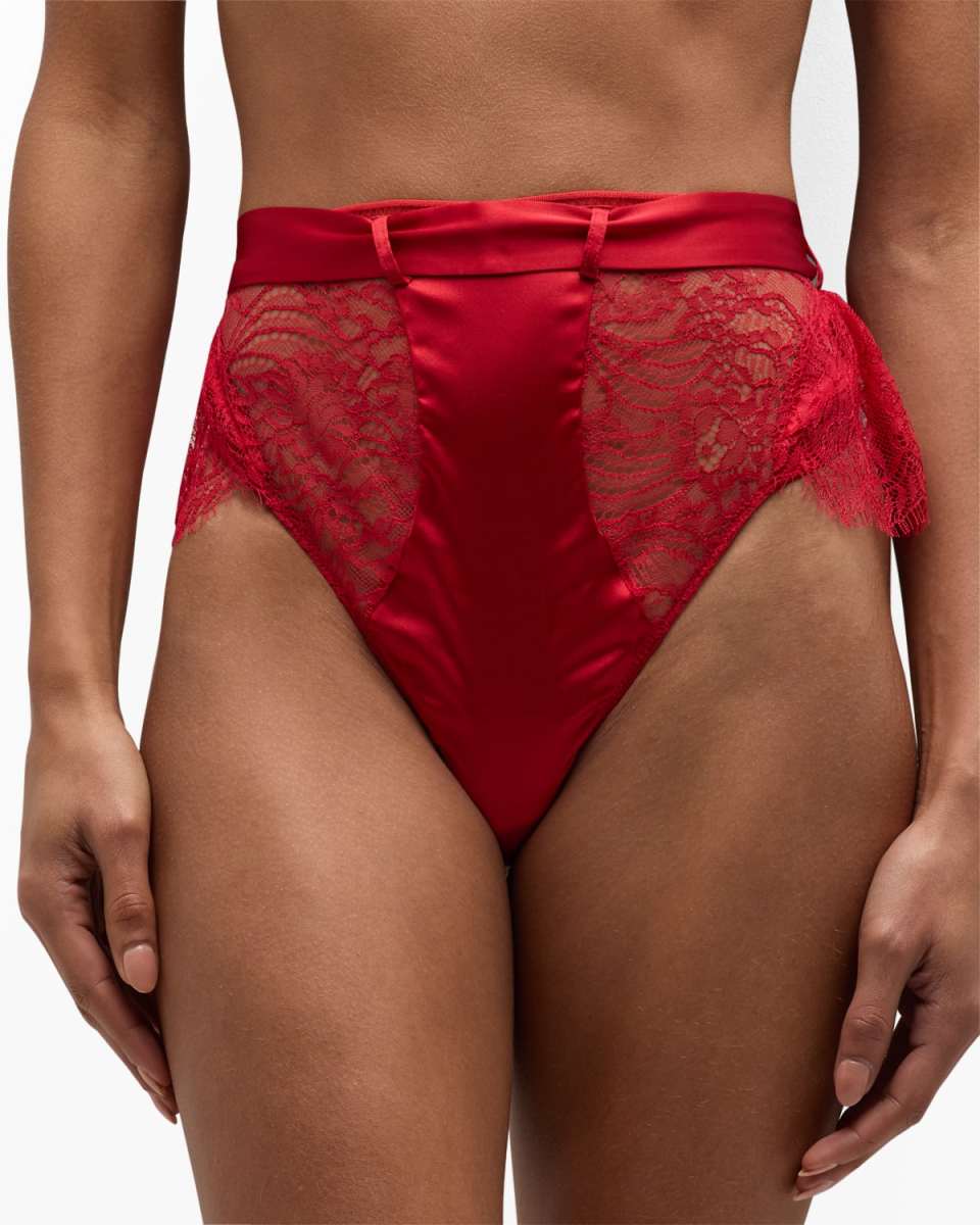 Camaret High-Rise Tie-Waist Lace Thong