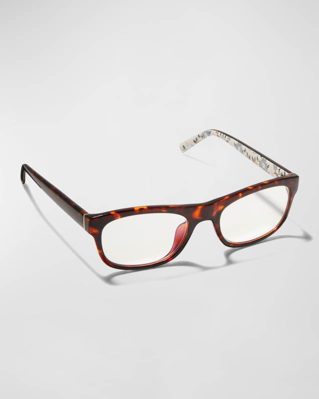 eviebb blue light blocking rectangle propionate reading glasses