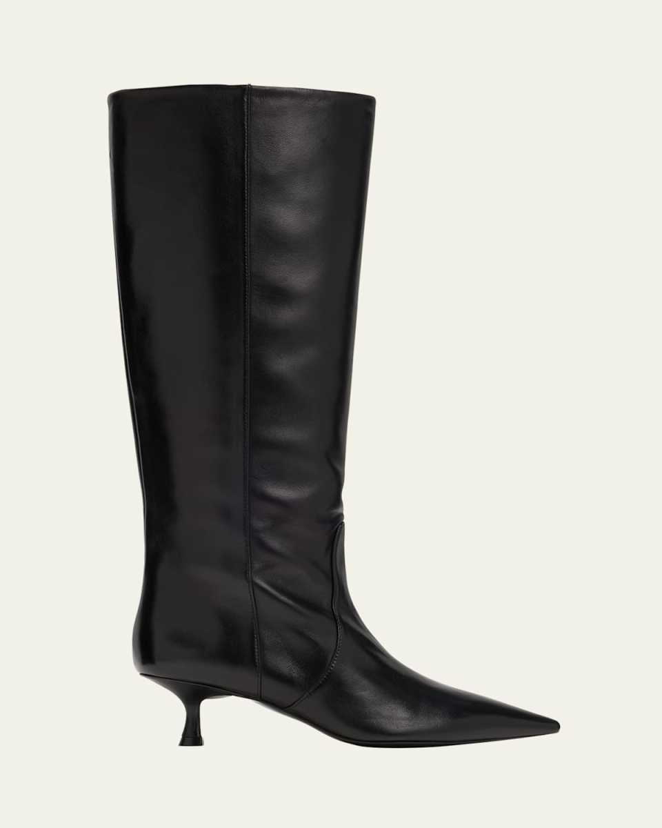 Naomi Leather Kitten Boots