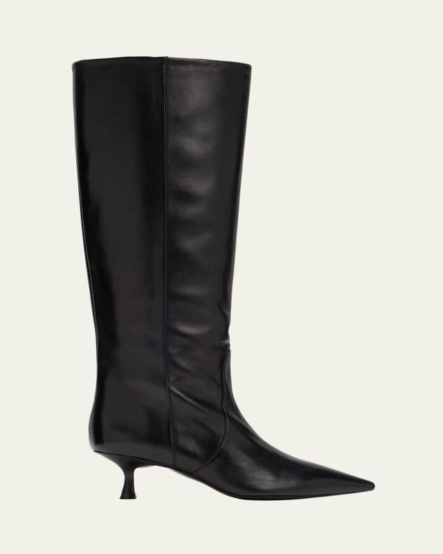 Naomi Leather Kitten Boots
