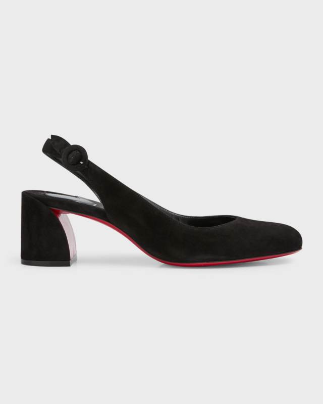 So Jane Suede Red Sole Slingback Pumps