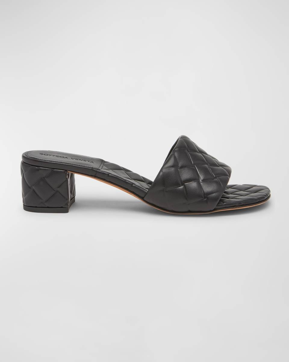 Quilted Leather Mule Sandals