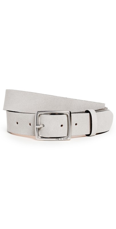 rag & bone Boyfriend Belt Cement Suede