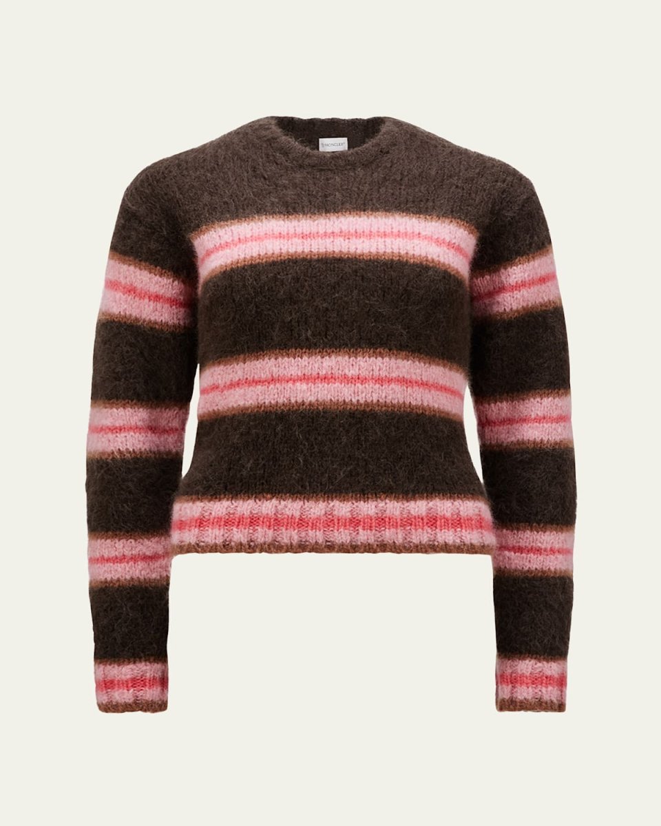Striped Alpaca-Blend Crewneck Pullover