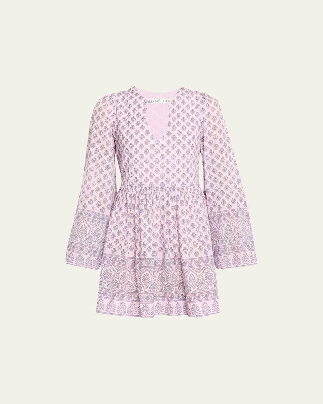 Silvie Long-Sleeve Lilac Bhutti Dress