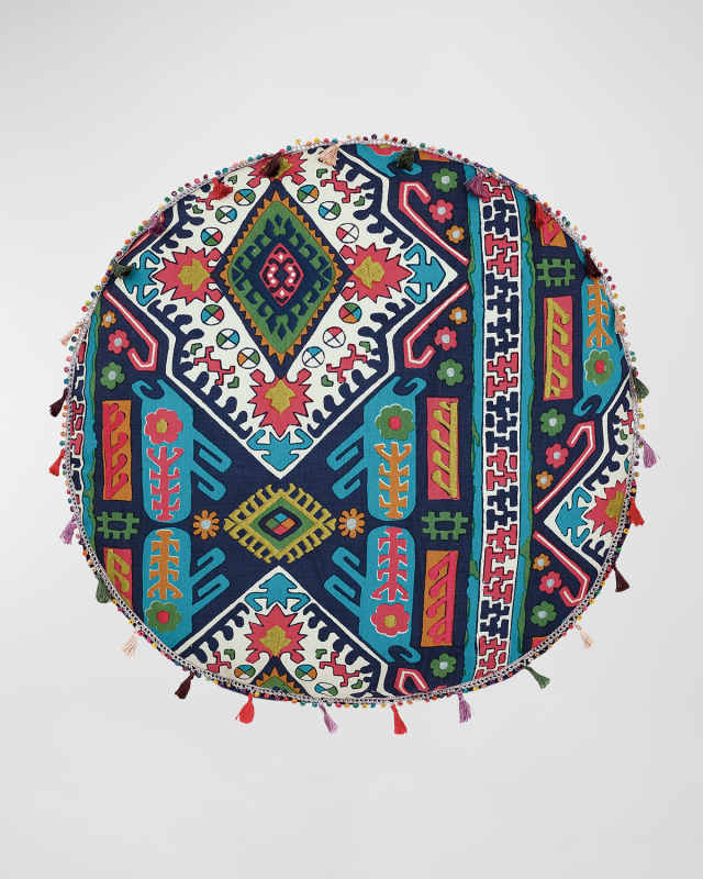 Fairuza Trompe L'Oeil Round Pillow