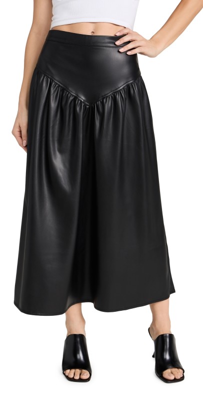 MOTHER The Gather Your Wits Skirt Black