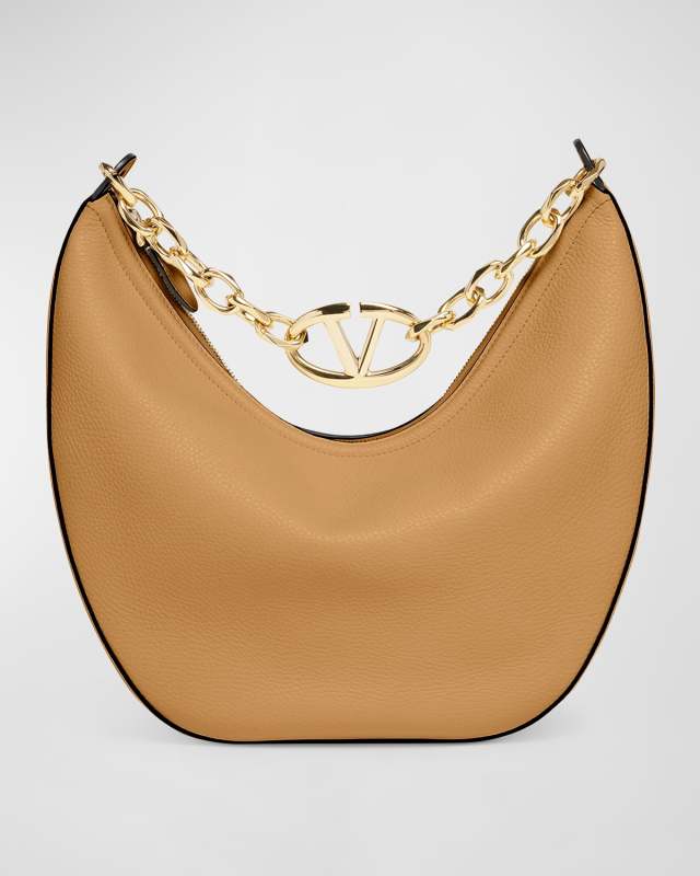 Medium VLOGO Moon Leather Hobo Bag
