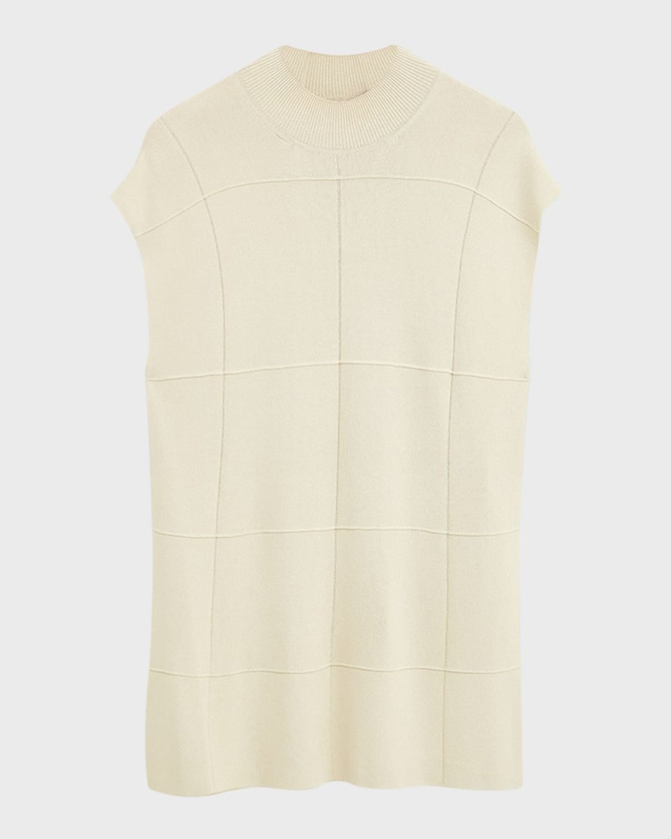 Mock-Neck Grid Knit Tank