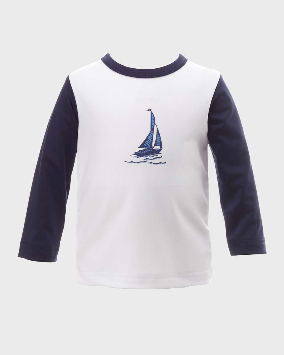 Boy's Sailboat Rash Guard Swim Top, Size 6M-24