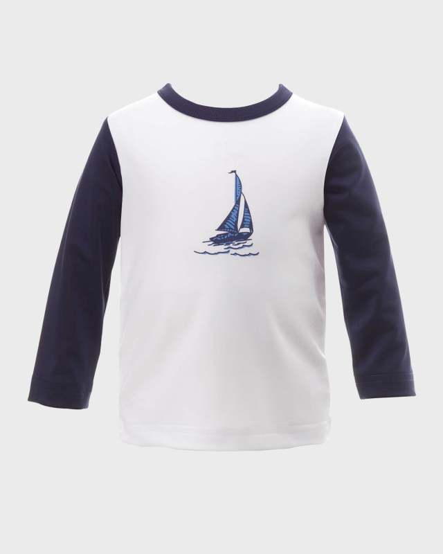 Boy's Sailboat Rash Guard Swim Top, Size 6M-24