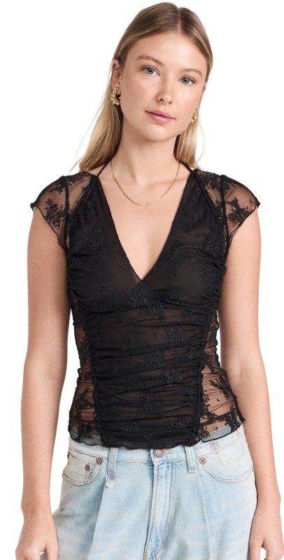 Free People Lacey In Love Cami Black