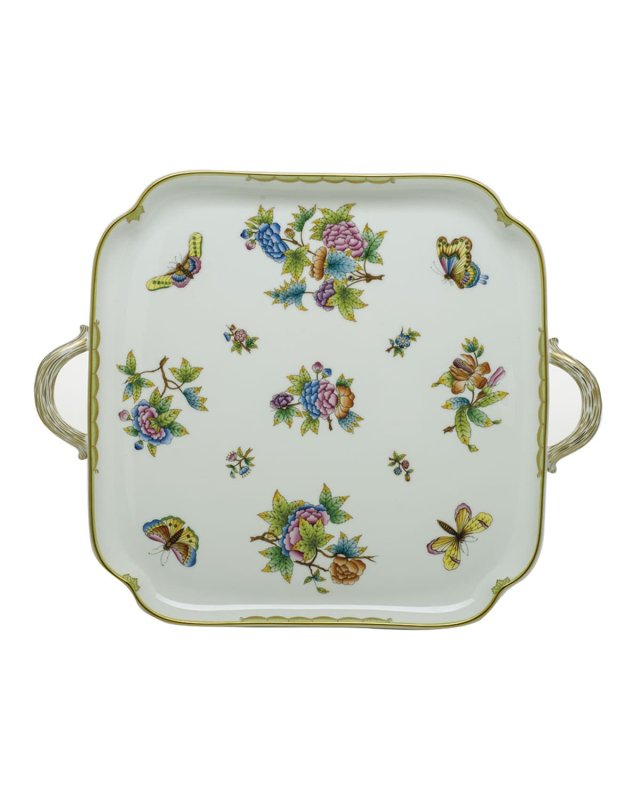 Queen Victoria Square Tray with Handles