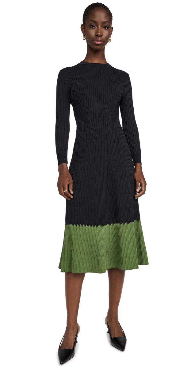 Shoshanna Pine Dress Jet/Green