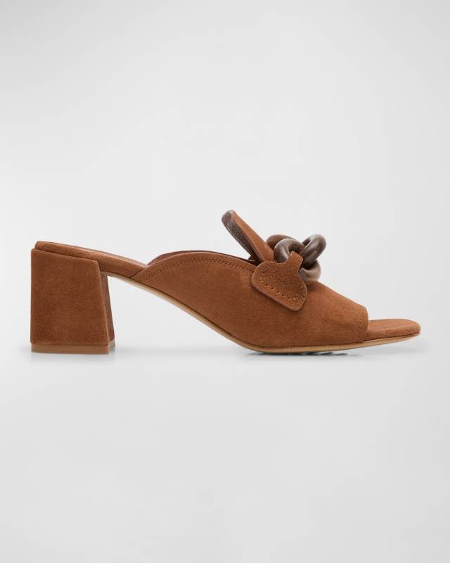 Umita Suede Chain Loafer Mules