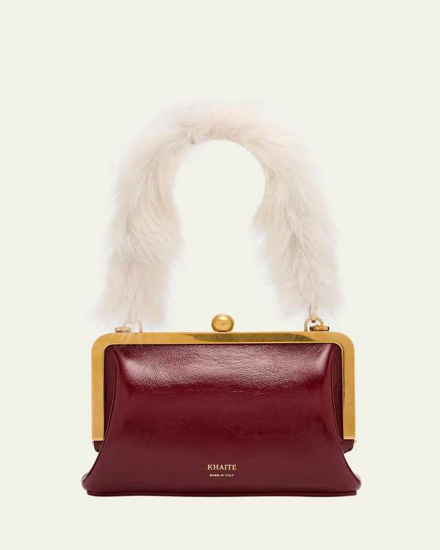 Lilith Small Sheep Shearling Fur Top-Handle Bag
