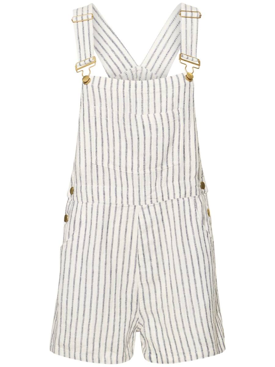 WeWoreWhat Striped linen blend playsuit