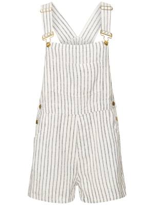 WeWoreWhat Striped linen blend playsuit