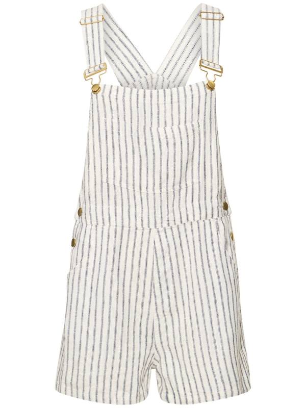WeWoreWhat Striped linen blend playsuit