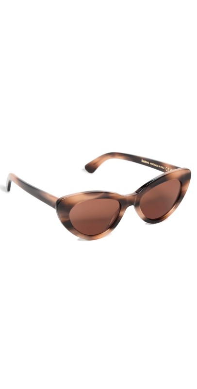 Illesteva Pamela Hazelnut Sunglasses with Brown Flat Lenses Hazelnut w/ Brown Flat Lenses